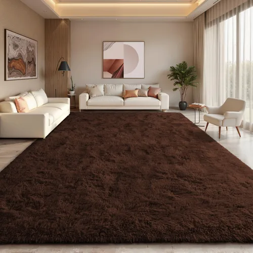 Vista 117 de EVOIONOS Alfombra Redonda Negra para Dormitorio, 4x4 Pies Alfombra de Área Circular Suave y Esponjosa para Sala de Estar, Alfombra Circular de Felpa
