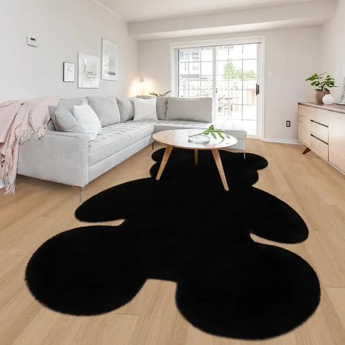 Vista 26 de Alfombra de pelo de oveja sintética de 2 pies, suave y esponjosa, bonita alfombra de felpa para guardería, habitación de niños y niñas, decoración
