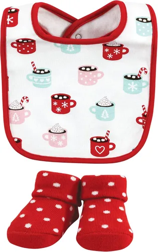 Vista 12 de Hudson Baby Conjunto de babero y calcetines unisex de algodón para bebé