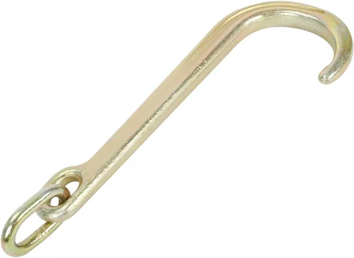 Vista 5 de Gancho en J chapado en zinc amarillo de 15 pulgadas, resistente grado G70, correa de eje de remolque Wrecker Roll Back Clevis (2 unidades)
