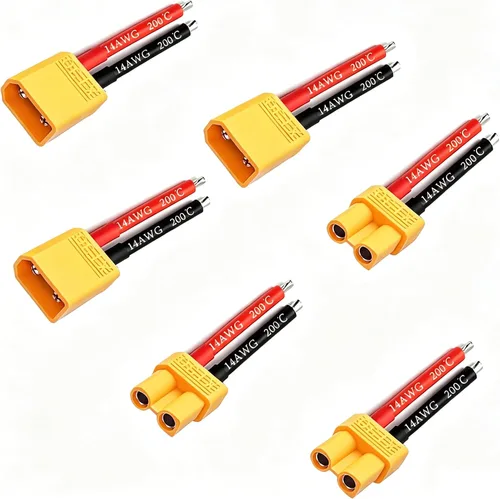 Vista 11 de 5 pares de conectores EC3 macho y hembra con cable de plátano de 14AWG de silicona de 10 cm para batería Lipo de RC (Paquete de 5)