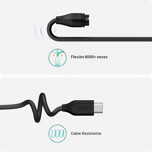Vista 3 de TUSITA Cable de carga/datos de enchufe USB-C compatible con Garmin Watch, 1M, paquete de 2