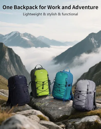Vista 8 de ECOHUB Mochila pequeña de senderismo para hombres y mujeres, mochilas de viaje ligeras de 20 litros, resistentes al agua, para acampar, ciclismo