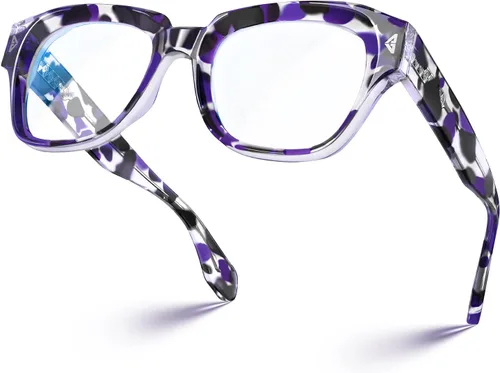 Vista 10 de VISOONE Lightweight TR90 Square Frame Gaming Anti Glare Computer Glasses Verde albahaca