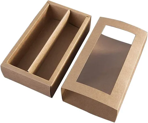 Vista 6 de 25 cajas de macarrones, caja de macarrones para 12, (medida interior 7.25 x 4 x 1.8 pulgadas), cajas de embalaje de macarrones con ventana