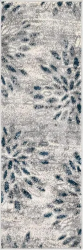 Vista 10 de Unique Loom Sumter Collection - Alfombra Rhett (2 pies x 6 pies, gris/azul marino)