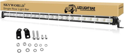 Vista 9 de SKYWORLD 2 X 4 Pulgadas 15W Barra de Luz LED de Una Sola Fila de Bajo Perfil Ultra Delgada, Mini Foco, Luces de Conducción Todoterreno, Luces LED