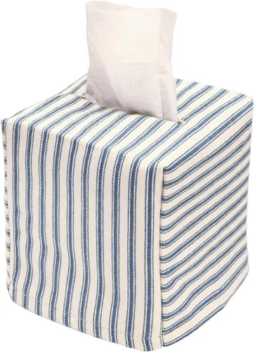 Vista 13 de Funda para caja de pañuelos de tela, funda para pañuelos de papel, se desliza sobre cajas de pañuelos faciales de cartón cuadrado - Tela decorativa