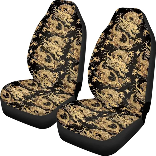 Vista 14 de Mumeson Fundas protectoras de asiento delantero de automóvil con estampado de calavera y girasol, fundas elásticas para asiento de automóvil, 2