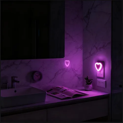 Vista 6 de Luces Nocturnas LED Enchufables (Paquete de 2), Sensor de Anochecer a Amanecer Encendido/Apagado Automático, Bonita Luz Nocturna en Forma de Corazón