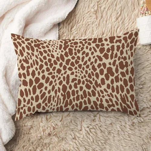 Vista 30 de ArogGeld Funda de cojín lumbar con estampado de leopardo y guepardo negro, funda de almohada para sofá, con manchas de animales marrones y negros