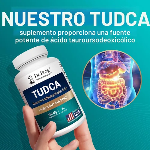 Vista 6 de Dr. Berg Suplemento TUDCA (ácido tauroursodeoxycólico) - Fórmula Poderosa para la Salud del Hígado, Flujo Biliar, Apoyo a la Vesícula Biliar y Salud