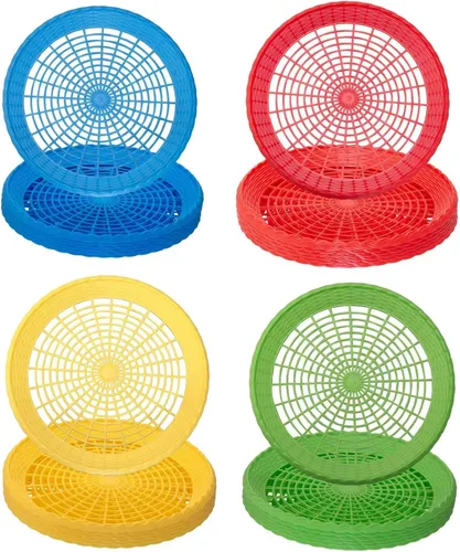 Vista 3 de Paquete de 24 soportes de plástico reutilizables para platos de papel tejido resistente (colores surtidos)