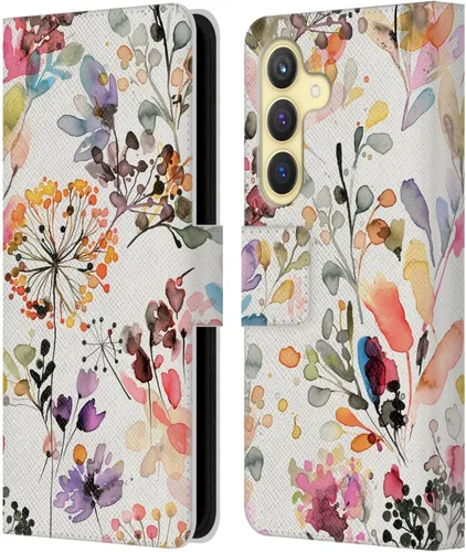 Vista 257 de Head Case Designs Officially Licensed Ninola Beige Wild Grasses Leather Wallet Case Compatible with Samsung Galaxy A07 4G