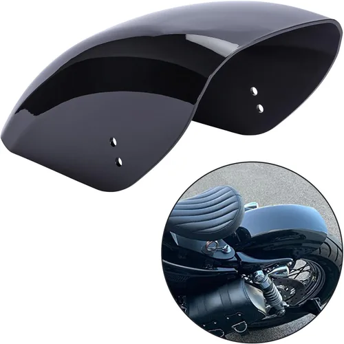 Vista 2 de Guardabarros corto trasero de motocicleta de 7 pulgadas para Harley Sportster XL883 XL1200 1986-2023 (negro brillante - guardabarros de plástico ABS)