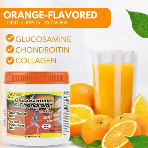 Vista 6 de Arymar Glucosamina Chandroitin Powder (1500 mg/1200 mg) - Suplemento de apoyo a la salud de las articulaciones - Ayuda a mantener la movilidad