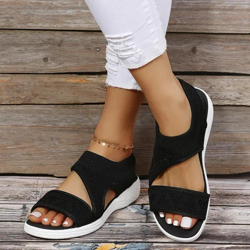 Vista 5 de Wedge Sandals for Women Soft Sole Peep Toe Orthopedic Sport Sandals for Women Comfortable Diabetic Fashion Shoes Platforms