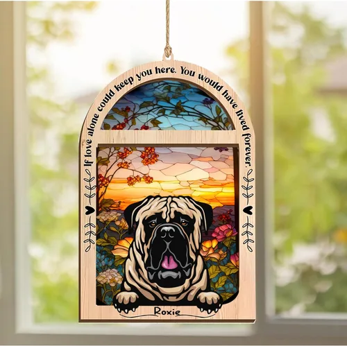 Vista 72 de LOVELYPOD Adorno de Navidad personalizado de sabueso afgano, atrapasoles con nombre, regalos de pérdida de mascotas, regalos para amantes