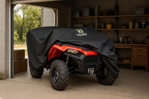 Vista 6 de Terre Products Funda para ATV Impermeable de Servicio Pesado con Ajuste Universal para Cuatrimoto, Poliéster Oxford 600D Resistente a Rayos UV