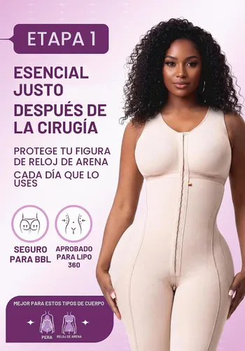 Vista 2 de Snatched Body Fajas Colombianas con Bra Etapa 1 Faja Postcirugía Negro