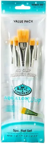 Vista 6 de Royal & Langnickel Aqualon Wisp - Juego de pinceles para artistas angulares, 5 piezas