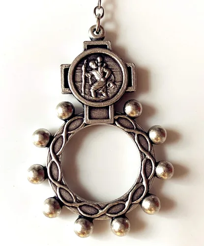 Vista 5 de elegantmedical Hecho a mano vintage plata rosa cuentas católica Nuestra Señora de Fátima Rosario Collar Cruz caja de regalo crucifijo Italia