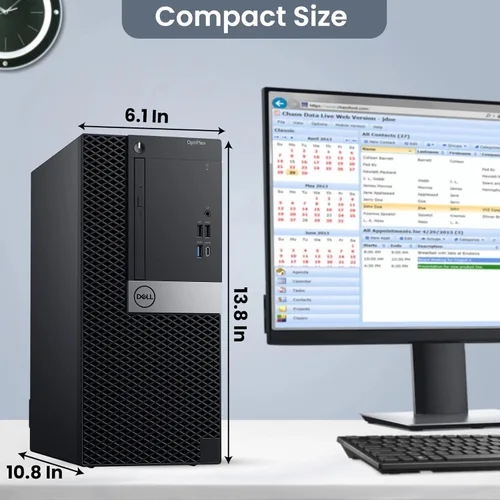 Vista 3 de Dell Computadora de escritorio Optiplex 7040 Mini Tower - Intel Core i7-6700 6ª generación de 3.4 GHz, 32 GB DDR4 de RAM, 512 GB SSD, gráficos Intel