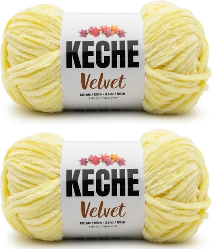Vista 155 de Keche Hilo para ganchillo, hilo de terciopelo, chenilla suave, manta de bebé voluminosa amigurumi Yarn 3.53 oz (132 yardas) - Arona