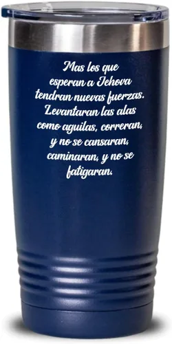 Vista 12 de Isaías 40:31 regalos católica cristianas vaso en espanol con versículos de la biblia para padres Negro