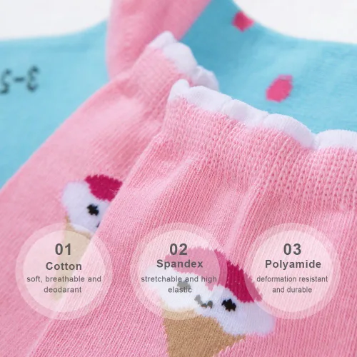 Vista 4 de Calcetines de vestir de algodón suave de moda para niños y niñas
