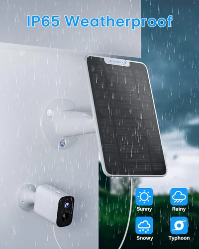 Vista 5 de Cargador de panel solar de 6 W compatible con cámara de seguridad Arlo Ultra/Ultra 2/Pro 3/Pro 4/Pro 3 Floodlight, paneles solares de carga IP65