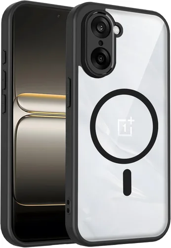 Vista 519 de Funda magnética transparente compatible con Xiaomi 17T, color negro 2 en 1 PC + TPU cubierta de teléfono a prueba de golpes, carcasa protectora