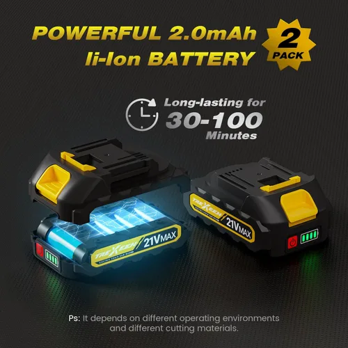 Vista 7 de Mini motosierra, motosierra eléctrica de 6 pulgadas, inalámbrica, mejorada de 900 W, sin escobillas, portátil, con regulador de cadena automático