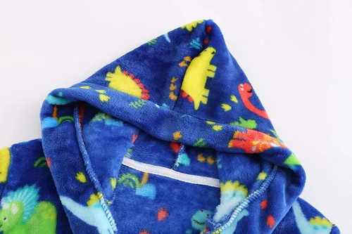 Vista 3 de Bata de baño suave con capucha para niños y niñas, ropa de dormir de 2 a 16 años