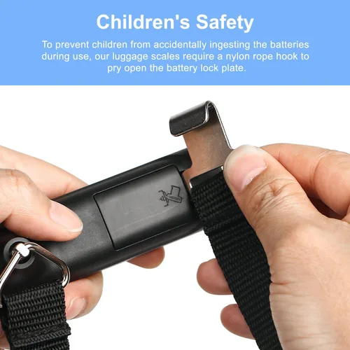 Vista 7 de Travel Inspira Báscula de equipaje, báscula digital de equipaje, báscula de equipaje con pantalla LCD retroiluminada, 110 libras110.2lbs, batería