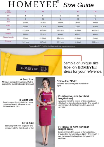 Vista 5 de Homeyee Vestido de manga corta, para iglesia y negocios, B430, para mujer