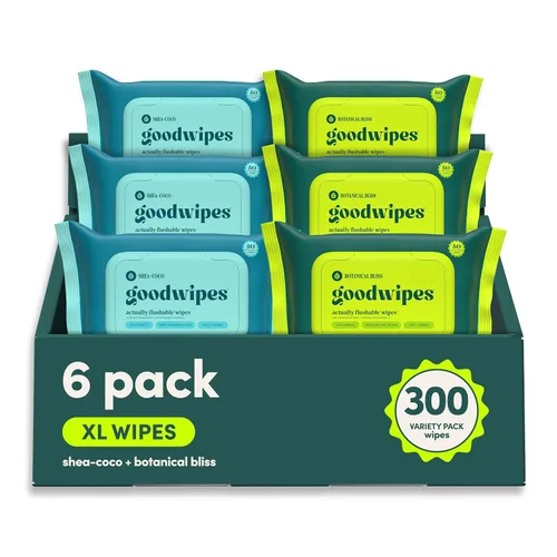 Vista 10 de Goodwipes Toallitas desechables para el trasero - Vitamina E y aloe - Seguras para alcantarillado y fosa séptica - Toallitas húmedas extra grandes