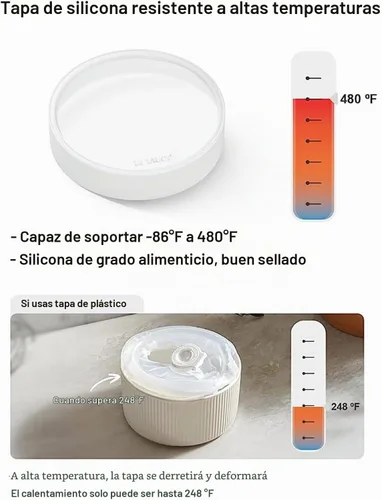 Vista 2 de LE TAUCI Ramequines con tapas de silicona, platos de cerámica para soufflé de 8 OZ, cuencos de ramekin para Crème Brûlée, postre, salsas, aptos