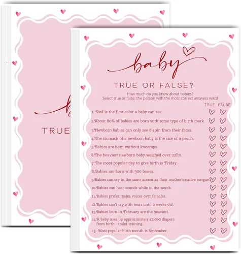 Vista 7 de Tarjetas de juego de peleas familiares para baby shower con tarjeta de respuesta, juegos de baby shower rosa para 30 invitados, tarjetas