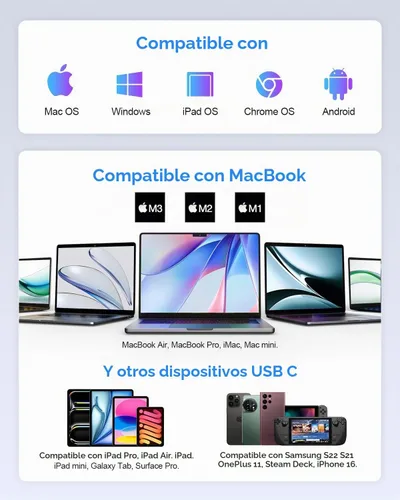 Vista 7 de UtechSmart USB C Hub,Ethernet Multiport 6 in 1 USB C to HDMI Adapter Black Negro