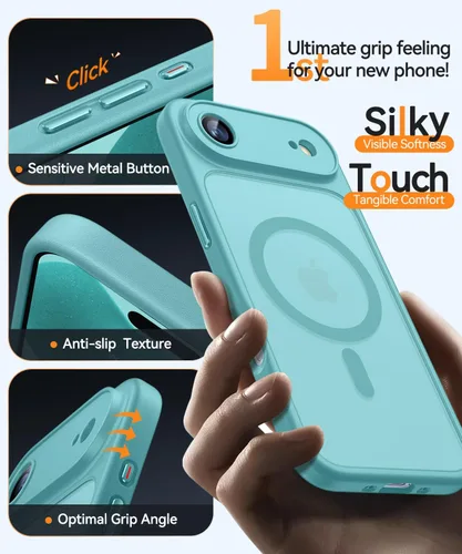 Vista 104 de CANSHN Funda magnética compatible con iPhone Air (6.5 pulgadas), mejorada [protección completa de la cámara] [compatible con Magsafe]