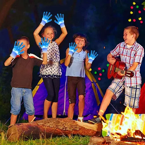 Vista 6 de Guantes de mano de esqueleto iluminados, modos de ajuste, guantes LED, nuevos divertidos y geniales recuerdos de fiesta, juguetes geniales, regalos