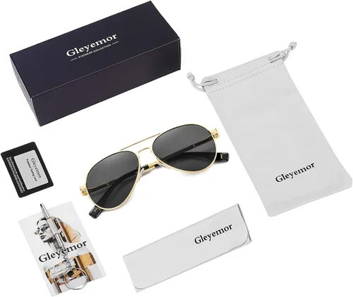 Vista 7 de Gleyemor Gafas de sol de aviador pequeñas para mujeres y hombres, marco pequeño de 2.047in, polarizadas, aviadores para cara pequeña