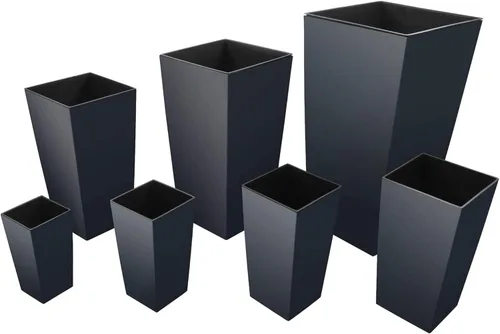 Vista 8 de Prosper Plast DURS125-S433 Urbi - Maceta cuadrada (5.0 x 5.0 x 7.9 in), color gris