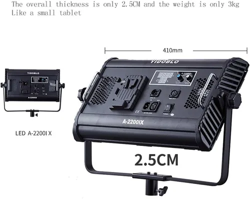 Vista 3 de 70W A-2200IX CRI 96+ LED Panel/Barndoor/LCD Display Video Iluminación (A-2200IX)