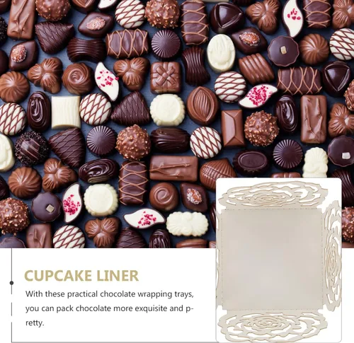 Vista 9 de Cajas de macarrón, 50 unidades de envoltorios de trufas de papel, tazas de chocolate para magdalenas, cupcakes, magdalenas, dulces, mini aperitivos