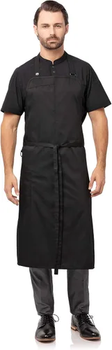 Vista 2 de Chef Works Brio Chef's Bib Delantal para hombre, Negro