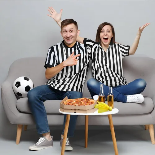 Vista 5 de Syhood Camiseta de árbitro para hombre y mujer, diseño de silbato a rayas blancas y negras, camiseta oficial de fútbol