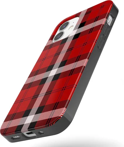 Vista 6 de Funda Casely Compatible con iPhone 11 Como si! Funda de cuadros rojos
