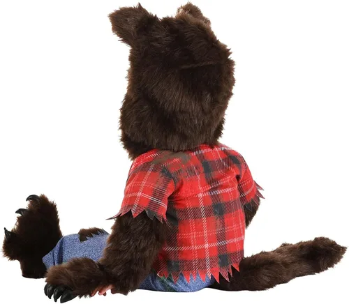 Vista 4 de Disfraz de hombre lobo marrón infantil